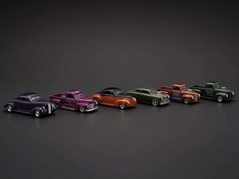 Hot Wheels Custom Hot Rods Lot of 6 1:64